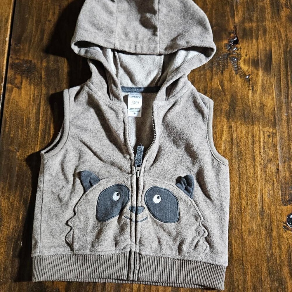 12M Carters Boy Vest with Hood